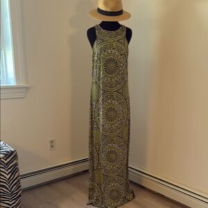 INC International Concepts Green and Black Maxi Dress